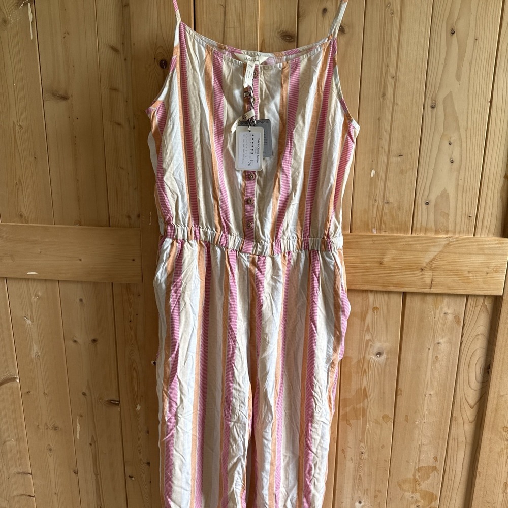 Womens Matilda Jane Size M  Take a Chance Romper Brilliant Daydream Striped
